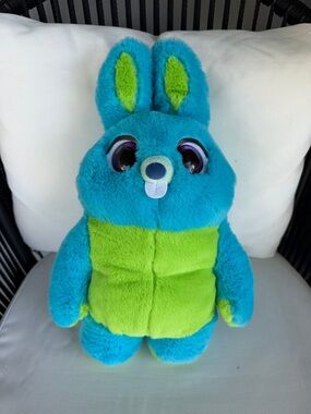 Blue & Green Plush Bunny Stuffed Animal - Kids Toy